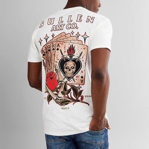 SULLEN ART DEAD MAN’S HAND WHITE TEE SZ S M